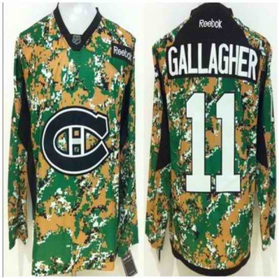 Montreal Canadiens #11 Brendan Gallagher Camo Veterans Day Practice Stitched NHL jersey
